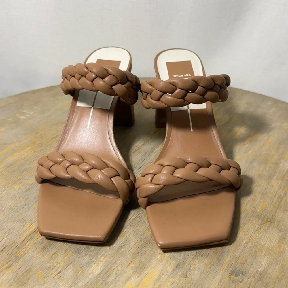Dolce Vita Paily Tan Braided Heeels